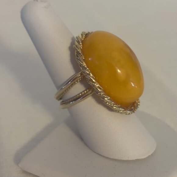 NEW Amber Cluster Bracelet in Vermeil  (8") and Amber Ring in Gold Tone - Picture 10 of 15